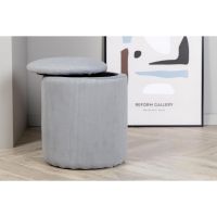 Zara poef - rib - grijs