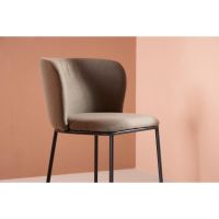 Svea Lino eetkamerstoel - linnen - bruin