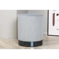 Cleo poef - rib - grijs