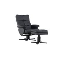 Savo relax fauteuil met voetenbank - zwart