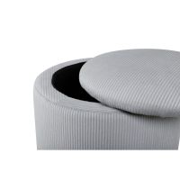 Zara poef - rib - grijs