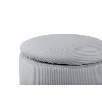 Zara poef - rib - grijs