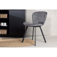Jilla eetkamerstoel - velvet - grijs