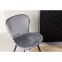 Jilla eetkamerstoel - velvet - grijs