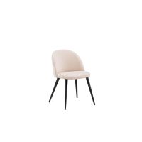 Zako eetkamerstoel - ruitpatroon - velvet - beige