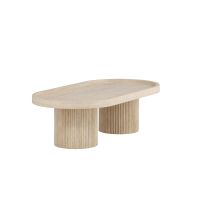 Svea Bjørn ovale salontafel - 120 x 60 cm - travertinlook