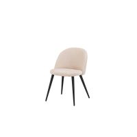 Zako eetkamerstoel - ruitpatroon - velvet - beige