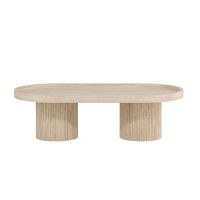 Svea Bjørn ovale salontafel - 120 x 60 cm - travertinlook