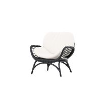 Hugo outdoor loungestoel - wicker - zwart