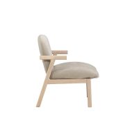 Svea Nakamura fauteuil - rubberhout en stof - beige