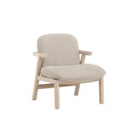 Svea Nakamura fauteuil - rubberhout en stof - beige