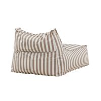 Liam loungepoef - wit/beige gestreept