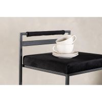 Svea Pano barkruk 66 cm - velvet - zwart