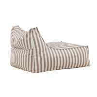 Liam loungepoef - wit/beige gestreept