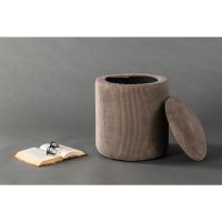 Zara poef - rib - bruin