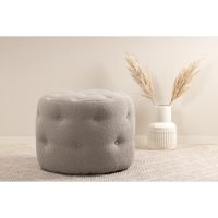 Juno hocker - teddy - grijs
