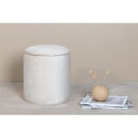 Zara poef - velvet - beige