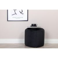 Troy poef - velvet - zwart