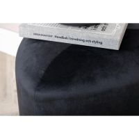 Troy poef - velvet - zwart