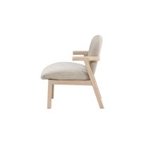 Svea Nakamura fauteuil - rubberhout en stof - beige