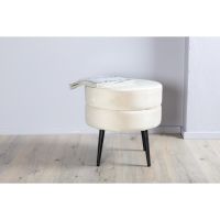 Svea Zane hocker - velvet - beige