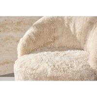 Mehta fauteuil - fake fur - beige
