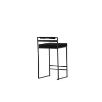 Svea Pano barkruk 66 cm - velvet - zwart