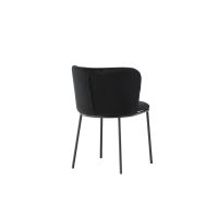 Svea Lino eetkamerstoel - velvet - zwart