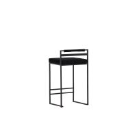 Svea Pano barkruk 66 cm - velvet - zwart