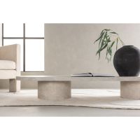 Antonio ovale salontafel - 60 x 190 cm - marmerlook