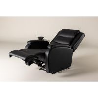 Svea Pino verstelbare fauteuil - lederlook - zwart