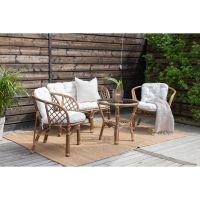 Matteo loungeset - Loungestoelen walnoot - rattan