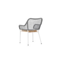 Aziz tuinstoel - teakhout - touw - grijs