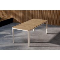 Svea Mehmet tuintafel - 210 x 90 cm - beige/houtlook