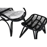 Svea Yaral loungestoel met voetenbank - zwart - rattan