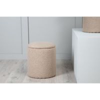 Zara poef - teddy - beige