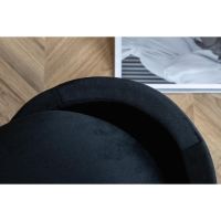 Zara poef - velvet - zwart