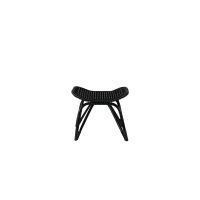 Svea Yaral loungestoel met voetenbank - zwart - rattan