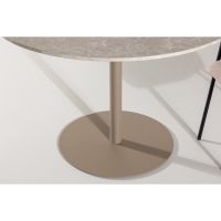 Zuna ronde eettafel - ø110 cm - marmerlook - beige