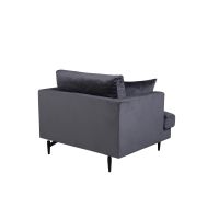 Ruma fauteuil - velvet - donkergrijs