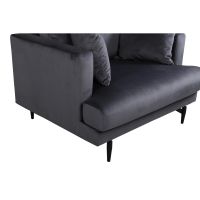 Ruma fauteuil - velvet - donkergrijs