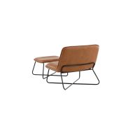 Svea Selo fauteuil met voetenbank - lederlook - cognac