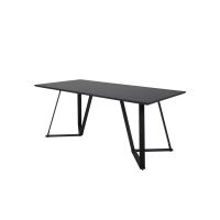 Mako rechthoekige eettafel - 180 x 90 cm - zwart