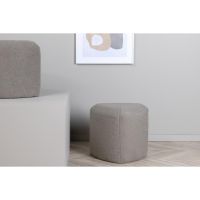 Troy poef - teddy - grijs