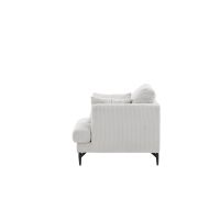 Ruma fauteuil - ribstof - beige