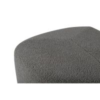 Troy poef - teddy - grijs