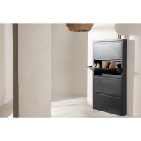 Raiya schoenenkast - 136 x 65 cm - zwart