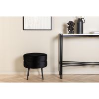 Svea Zane hocker - velvet - zwart