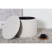 Blaze poef - teddy - wit