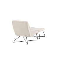 Limo fauteuil met voetenbank - boucle - wit